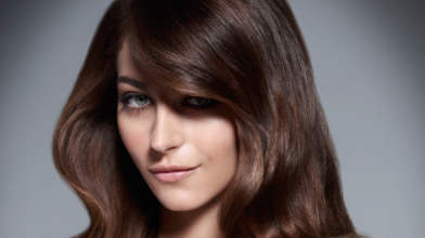 hair model with brunette hair