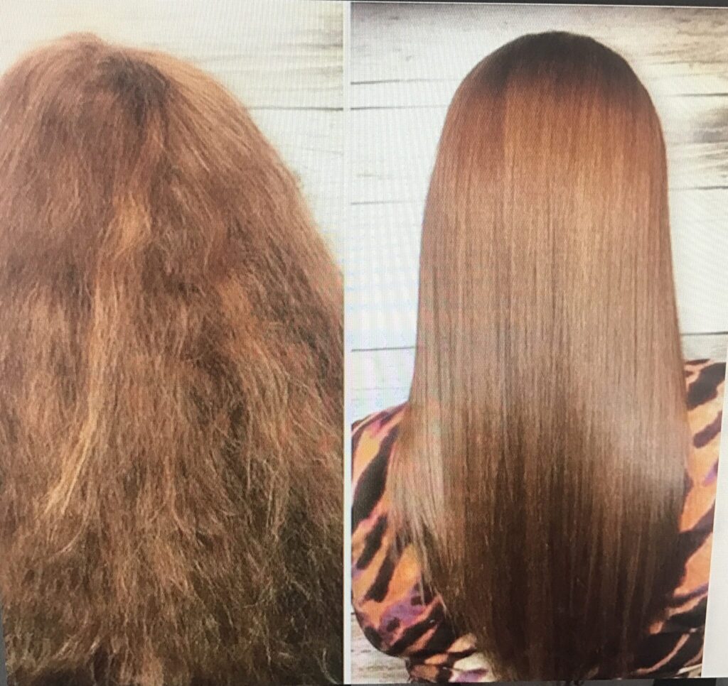 before and after image Japanese straightening