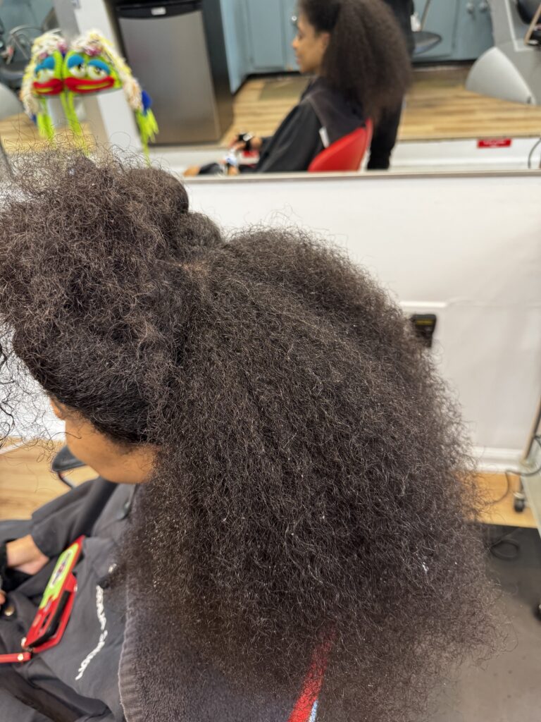 African-American woman at hair salon